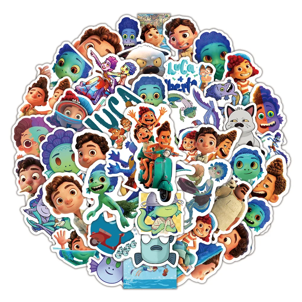 10/30/50pcs Disney Cartoon Luca Children Stickers Anime Cute Decals for Kids Toy DIY Phone Skateboard Scrapbook Graffiti Sticker