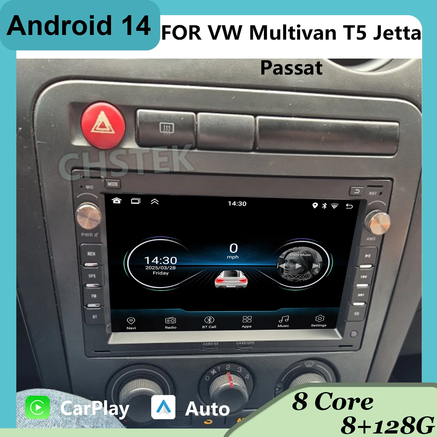 CHSTEK Car Multimedia Carplay Radio For VW Golf 4 Passat B5 Jetta Polo Multivan T5 Transport Bora Seat Android 14 Bluetooth Auto