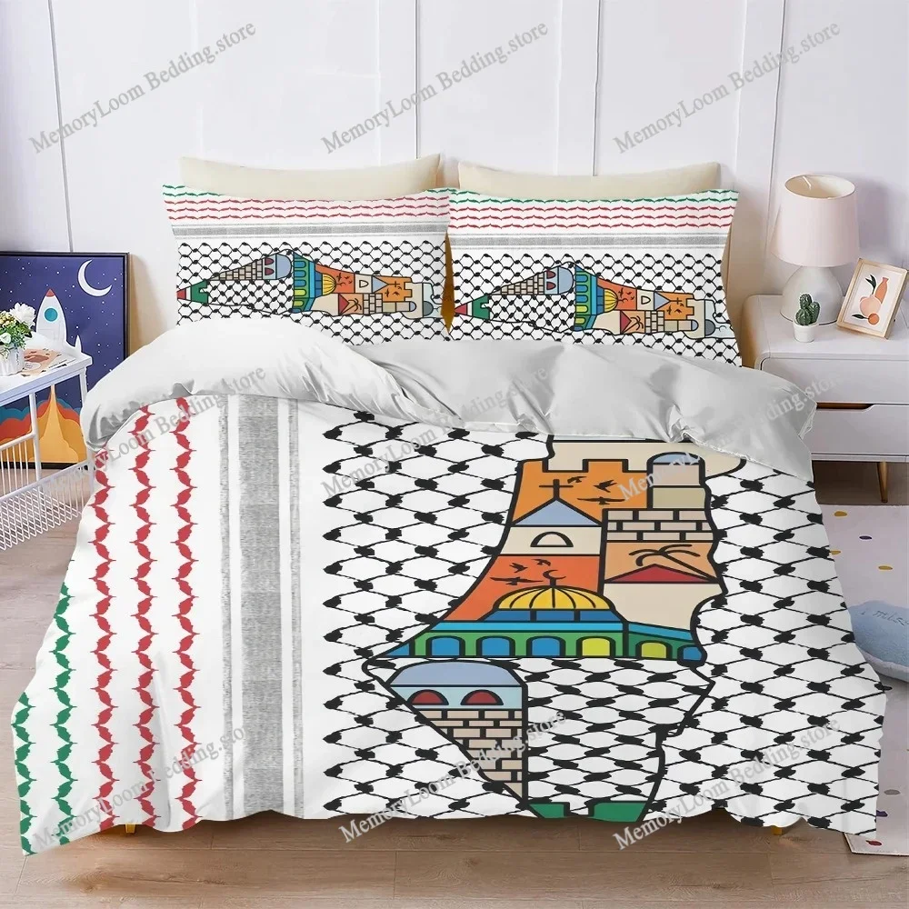 

Arabic Keffiyeh Traditional Pattern Duvet Cover Set Style Bedding Soft Laundry Cotton Bed Student Dormitory Gift Home Textile