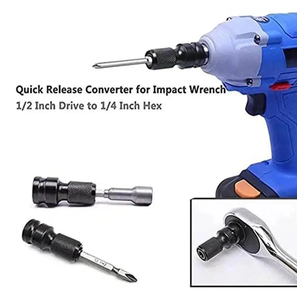 Adaptador de llave eléctrica de liberación rápida, adaptador de enchufe hembra, adaptador de mandril convertidor para accesorios de llave de impacto y trinquete