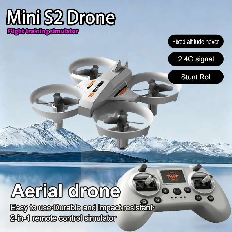 

НОВЫЙ мини-дрон S2, радиоуправляемый симулятор с дистанционным управлением 2-в-1, обучающая среда с нулевым рисками, фиксированный высота, ховер, трюковый рулон, игрушки-дроны