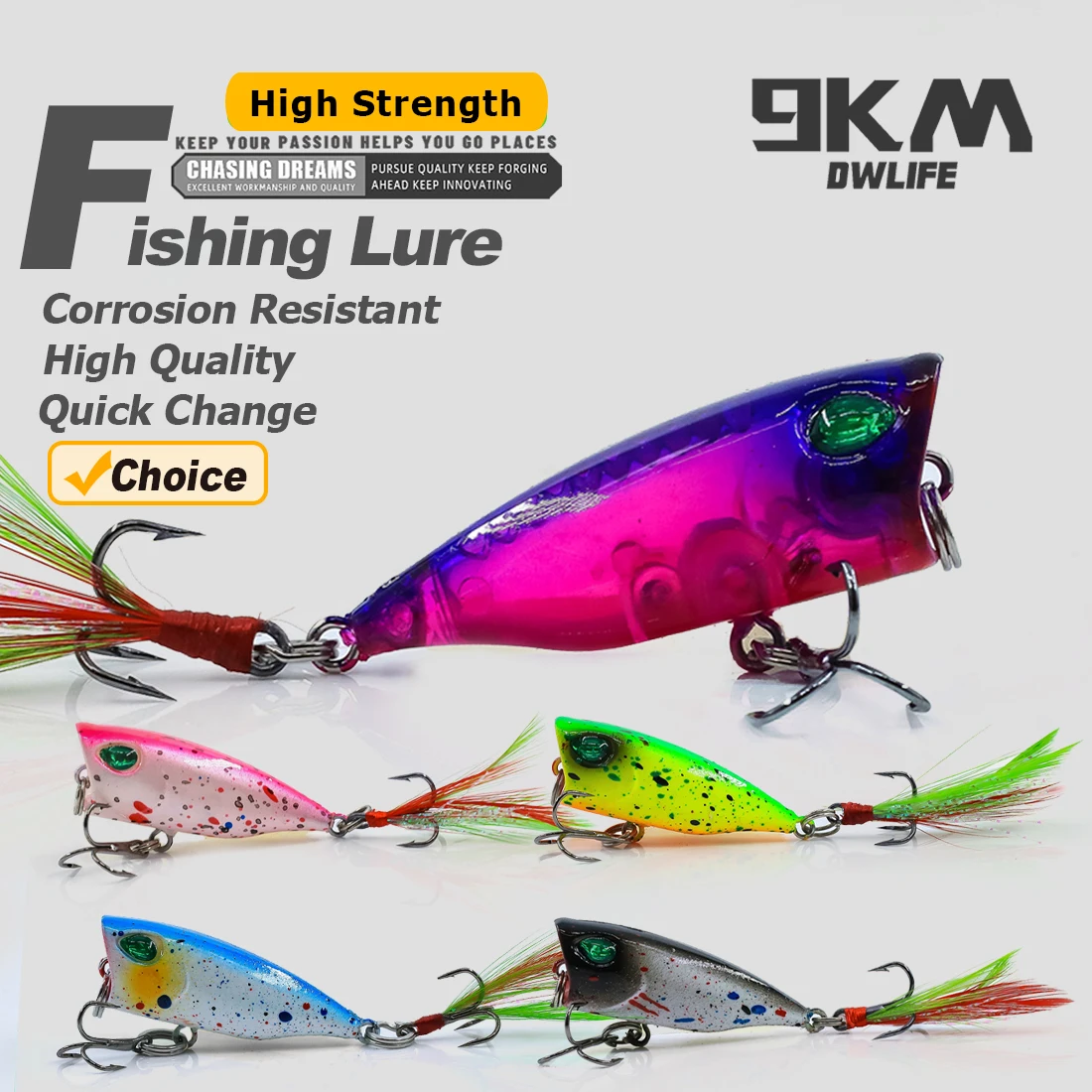 Minnow Lures Popper Set Crankbaits 4g Fishing Hard Baits with Treble Hook Swimbaits Boat Topwater Lures for Trout Bass Perch
