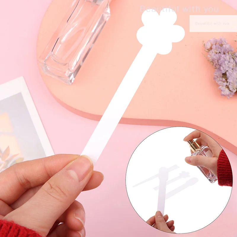 100pcs/lot Round Head Testing Aromatherapy Fragrance Perfume Essential Oils Test Tester Paper Strips Flower Shape