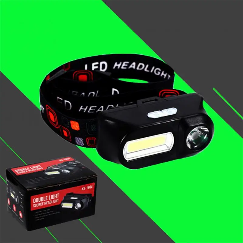 Super Bright Mini LED Headlamp USB Rechargeable 18650 Battery Headlight Dual Light Source Outdoor Camping Hunting Head Lamp