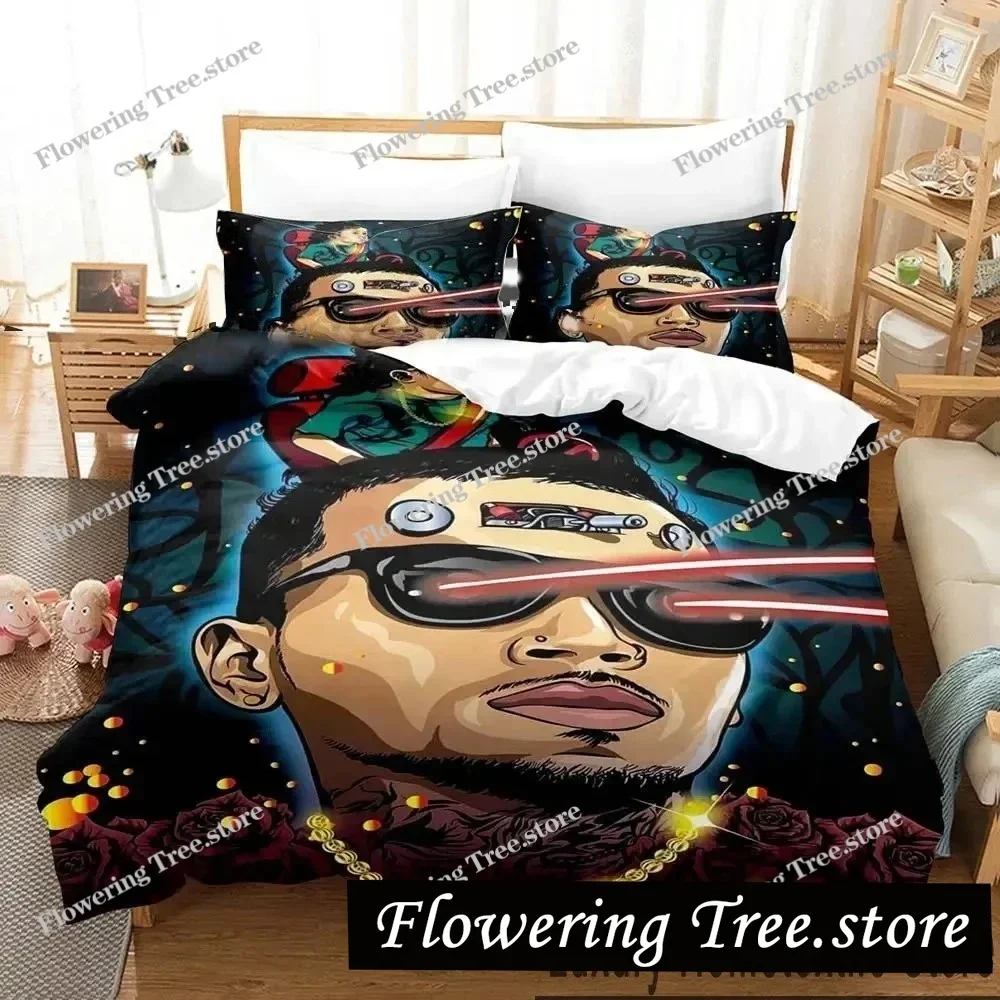 

3D Print Chris Brown Bedding Set Boys Girls Twin Queen King Size Duvet Cover Pillowcase Bed boys Adult Home Textileextile