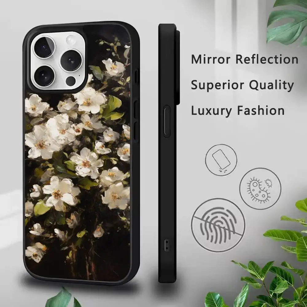 Чехол для телефона с розой и картиной маслом для IPhone 17,16,15, Pro, Max, Air, 14, Plus, 13,12,11, чехол Magesafe с беспроводной зарядкой