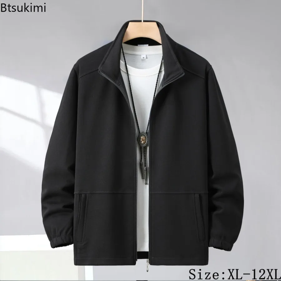 

Fashion New Men's Stand Collar Jackets Spring Autumn Simple Versatile Loose Casual Zipper Coat Jackets for Men Oversized XL-12XL