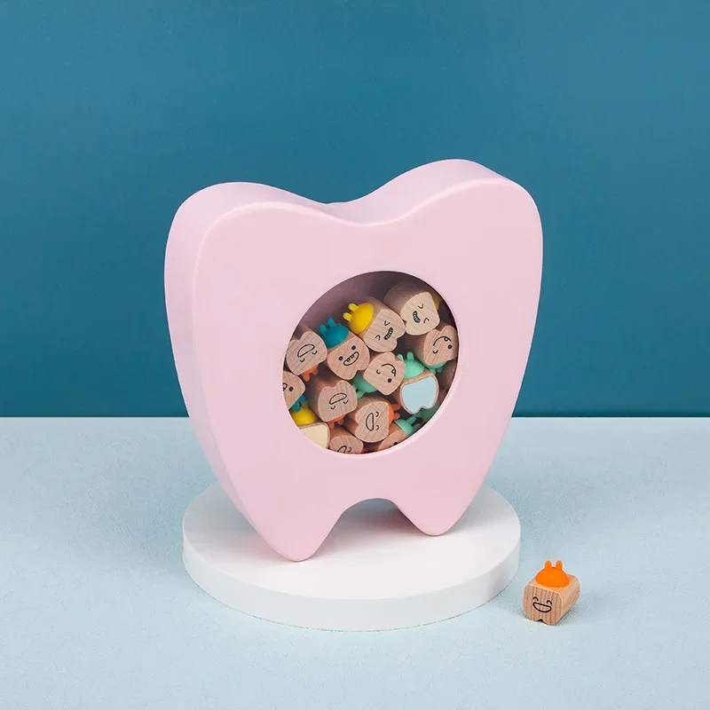 Wooden Baby Deciduous Tooth Box Solid Wood Tooth Storage Oral Souvenir Children Supplies Souvenir Box Gift Dental Tool Dentist