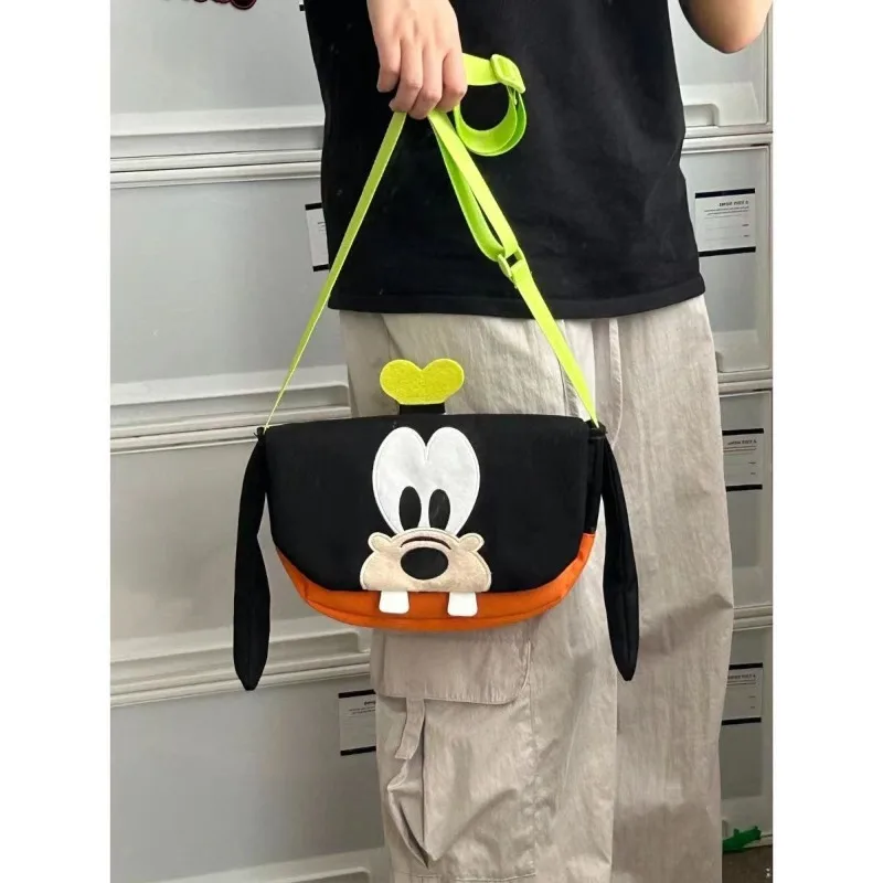 Милая мужская и женская сумка Disney Goofy с новым креативным мультяшным узором, модная холщовая сумка через плечо большой вместимости на одно плечо