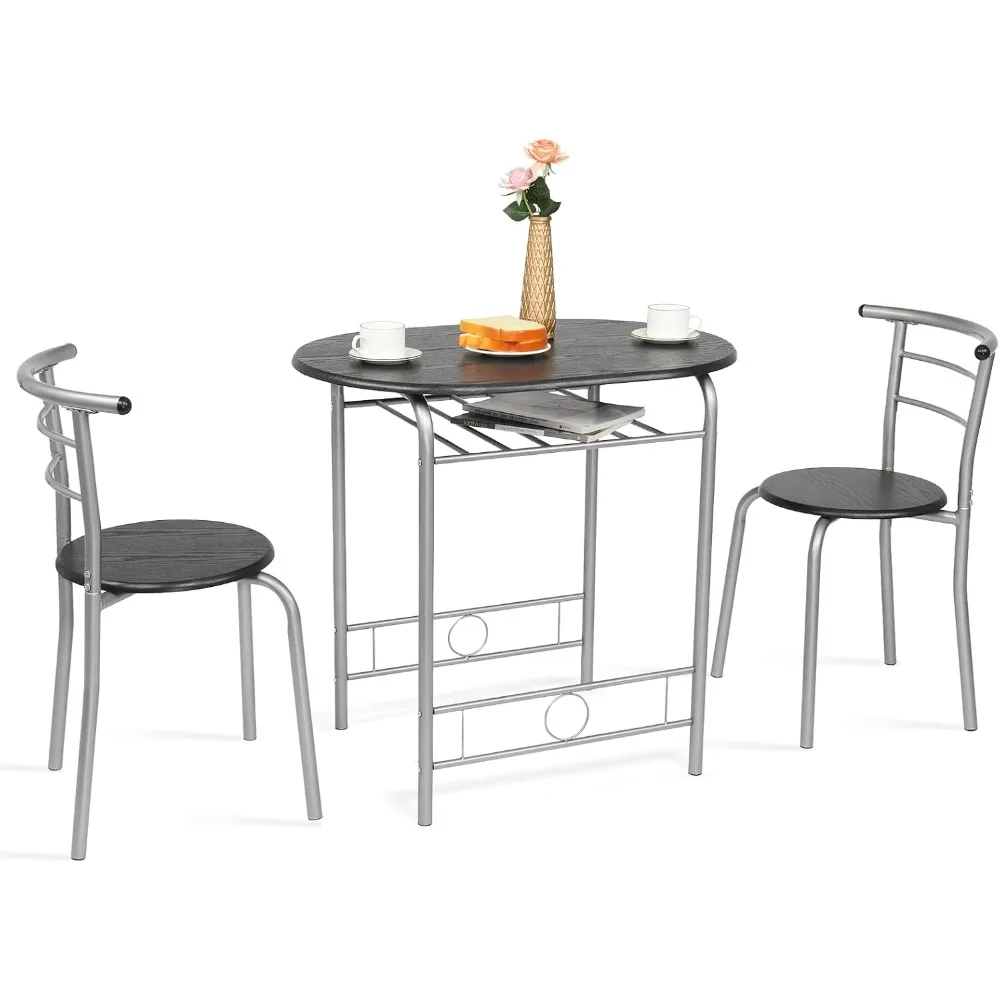 

3 Piece Dining Set,Small Kitchen Table Set for 2,Breakfast Table Set,Kitchen Wooden Table and 2 Chairs for Small Space