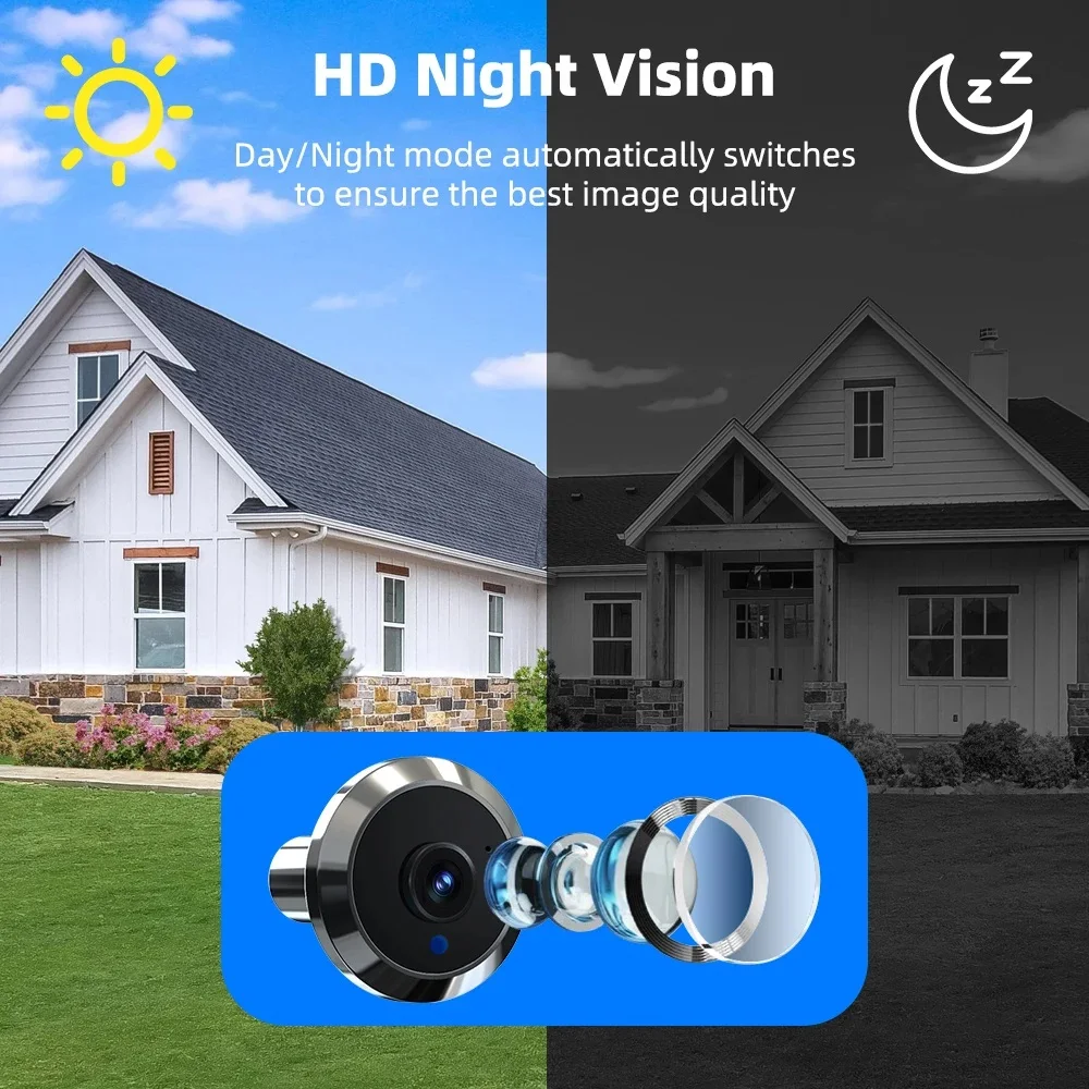 Mini 1080P Tuya Smart Life Home Digital Viewer Peepholes Door Eye WiFi IR No Red Exposure Night Vision Camera 4.3 Inch Monitor