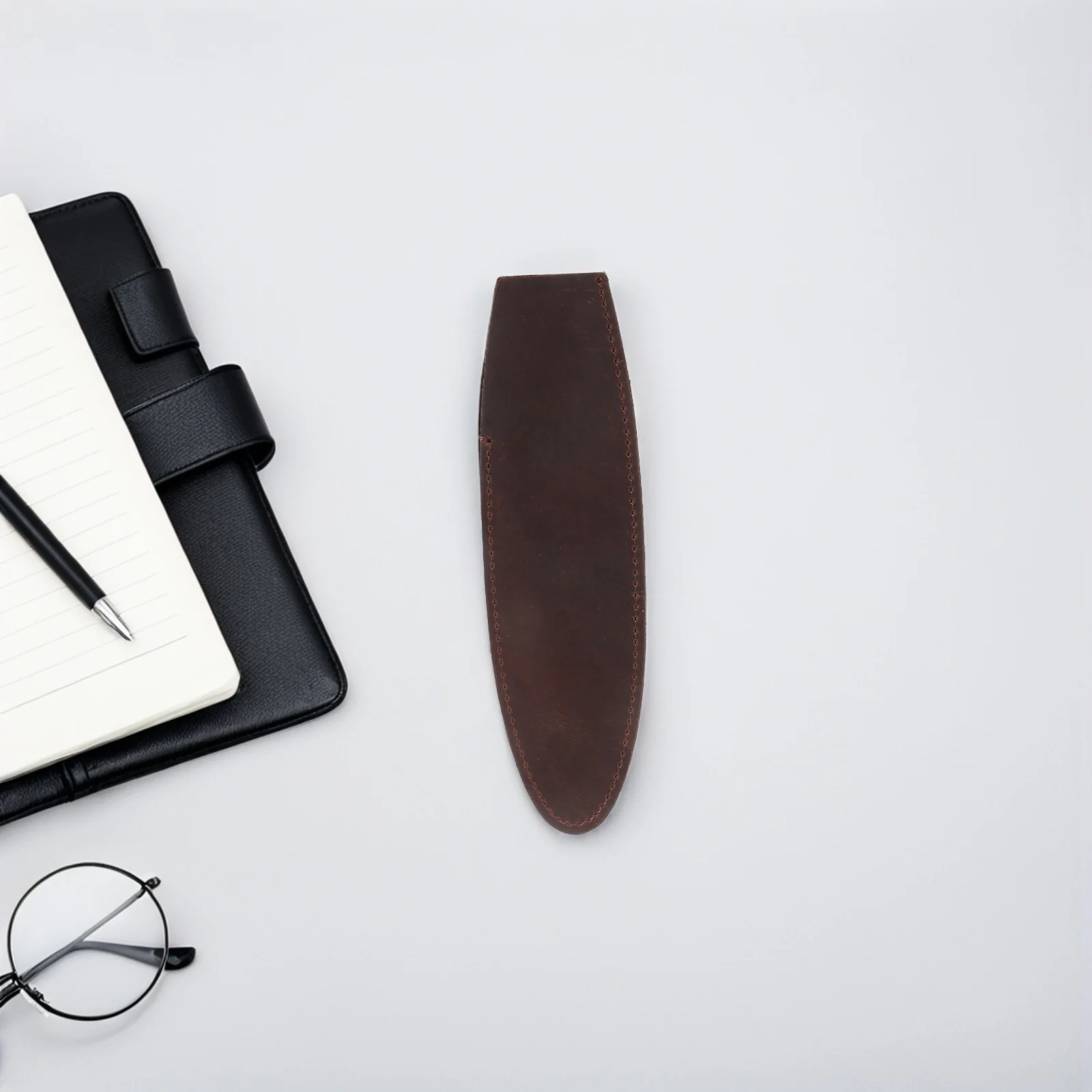 ซองใส่ปากกาหมึกซึมแบบเดี่ยวพร้อมฟังก์ชั่นที่คั่นหนังสือ ซองป้องกันสำหรับการเดินทางเพื่อธุรกิจ ปลอกป้องกันดินสอ