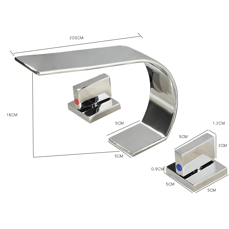 Imagem -06 - Bakala-deck Montado Torneira Cachoeira Torneira Misturadora do Banheiro Alças Duplas Escova e Ouro Bica Larga Banheira Peças