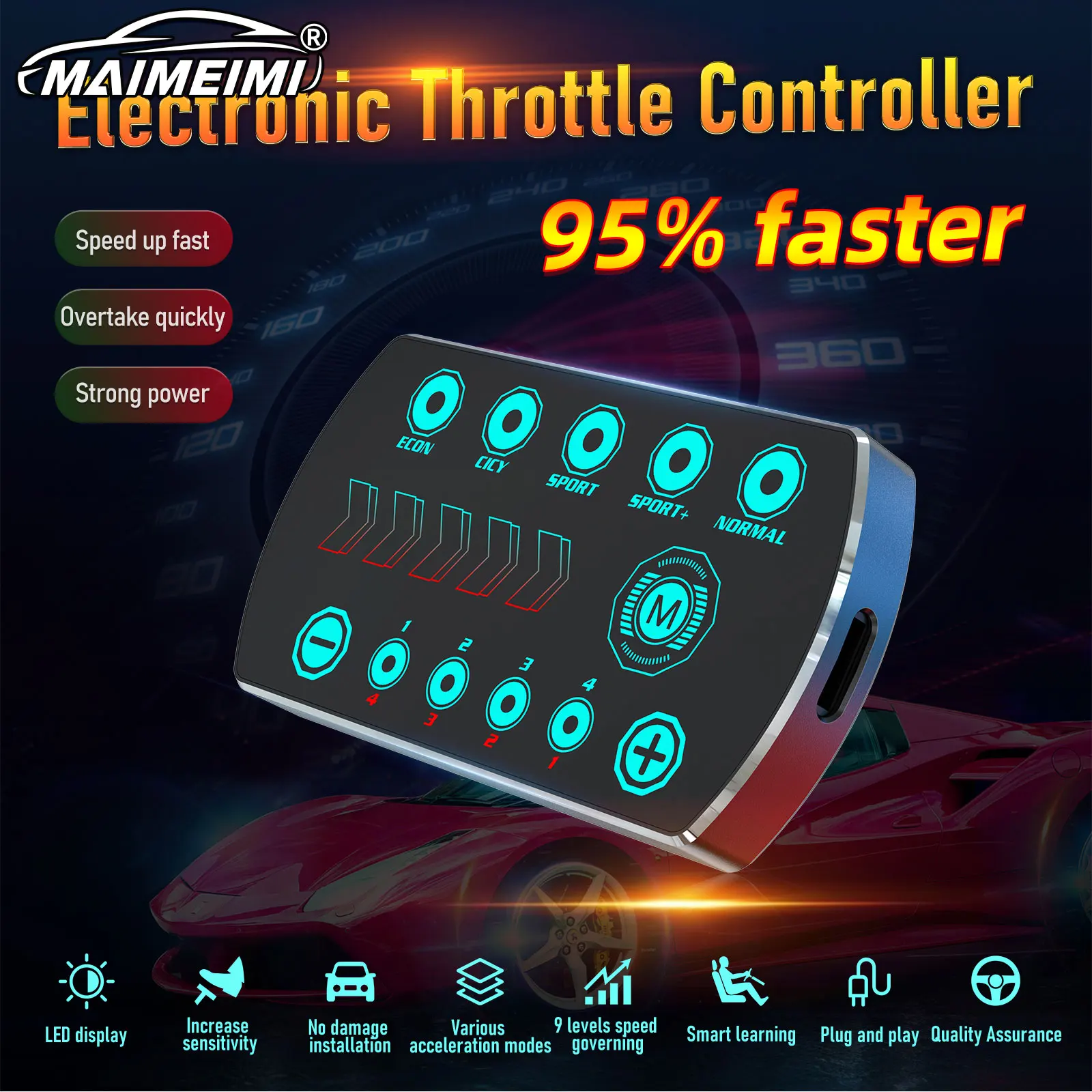 F6 New Version of Throttle Response Controller Car Electronic Accelerator Throttle Booster 9 Drive 10 Modes Racing Accelerator