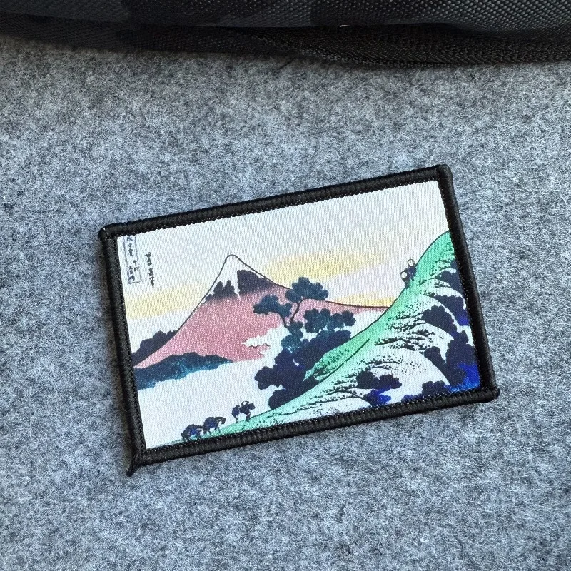 Parche táctico Monte Fuji y flor de cerezo gancho y bucle - imagen 3