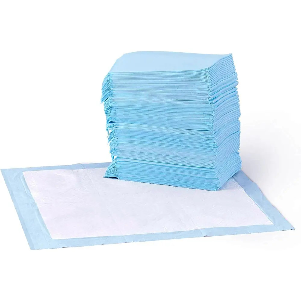 Dog and Puppy Potty Training Pee Pads Quick-Dry 5-Layer Absorbent Surface, Floor Protection, Regular Size 22x22, Blue & White, 5