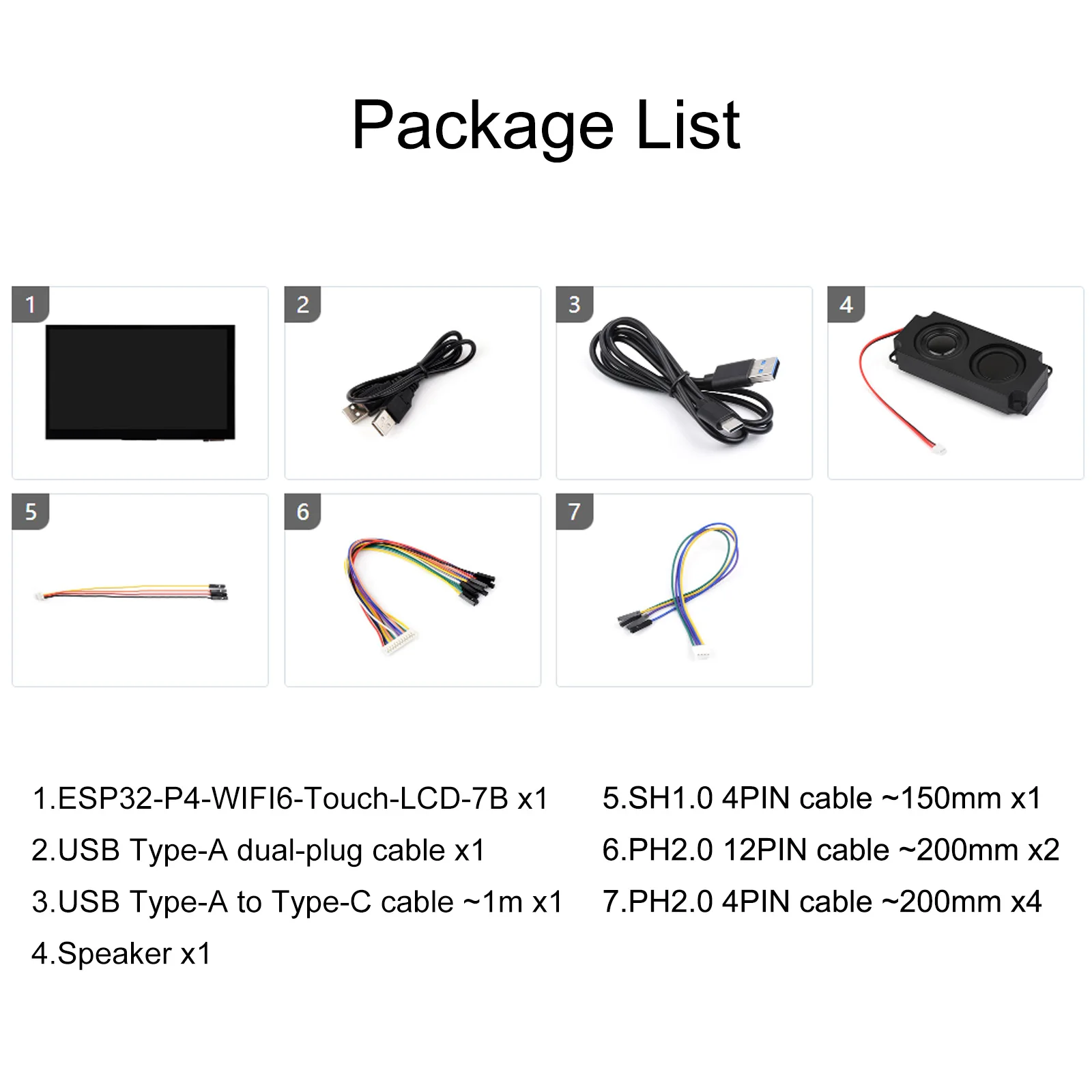 ESP32-P4-WIFI6 Placa de desenvolvimento de tela de toque de 5 pontos de 7 polegadas, baseada em ESP32-P4 e ESP32-C6, resolução 1024 × 600 Bluetooth 5