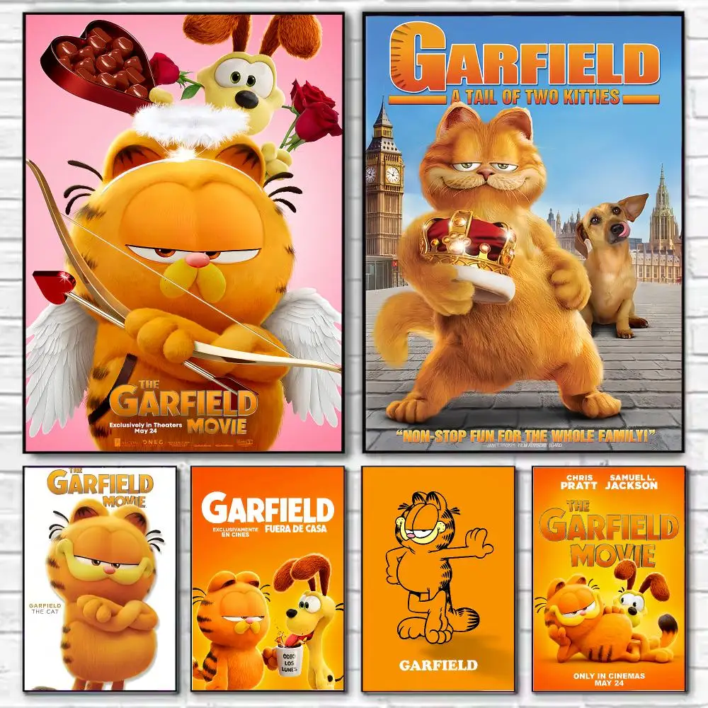 Cartoon Garfield Poster HD Art Decorative Wall Art Waterproof Home Décor for Living Room Bedroom Café Stylish Gift