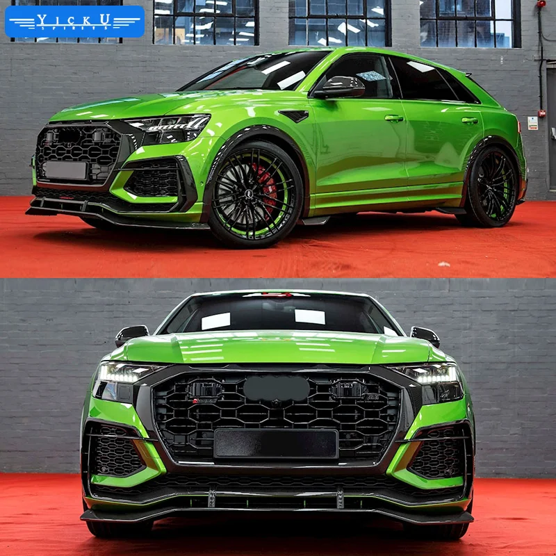 Suitable for Audis RS Q8 modified ABT car kit carbon fiber front and rear lip spoilers wind blade wheel eyebrows