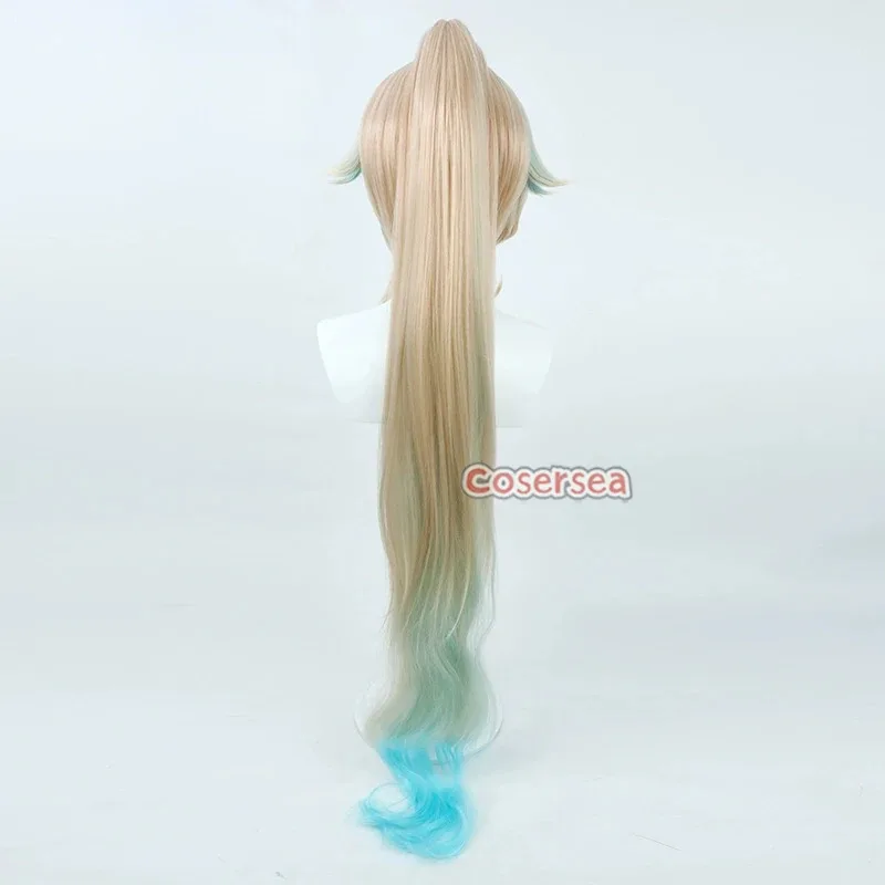 Cosersea Enna Alouette pelucas de Cosplay Virtual YouTuber Enna Alouette 130cm peluca de cola de caballo de colores mezclados pelo sintético resistente al calor