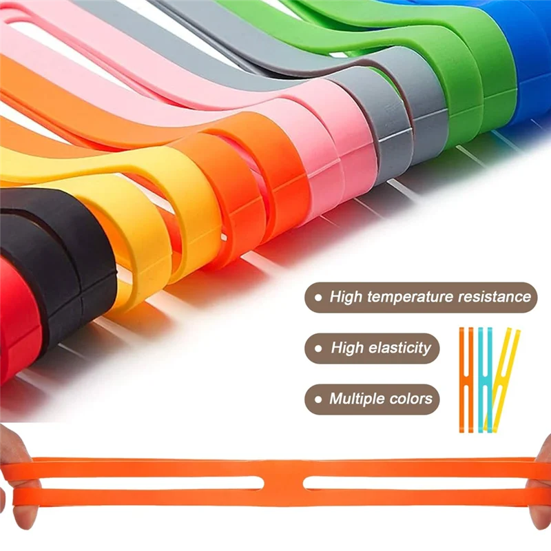 

HRBAJ-Colourful 20Pcs Silicone Rubber Bands, 5 Sizes, Wide Elastic Tear-Resistant Rubber Rings