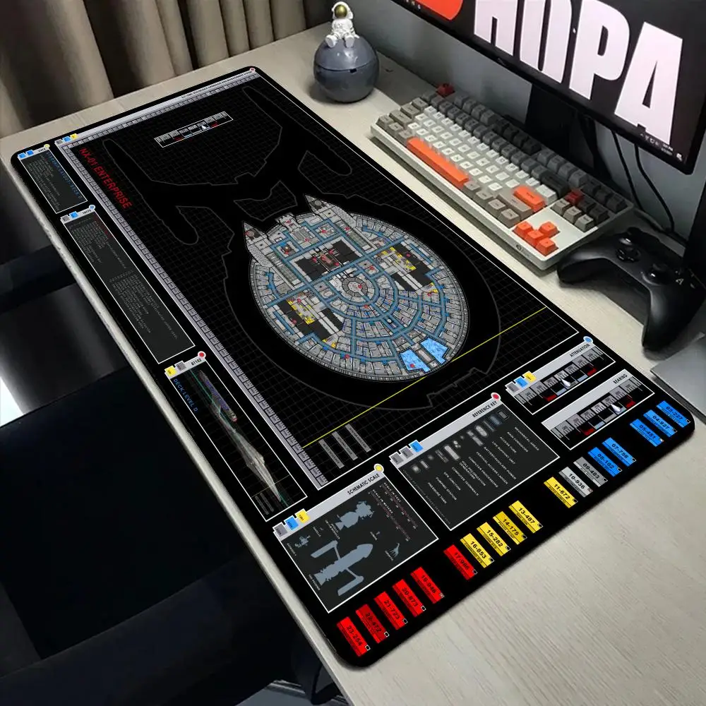 المركبة الفضائية مخطط الوسادة وسادة مكتب لوحة الماوس ألعاب الكمبيوتر خزانة ستار تريك لعبة مكتب الملحقات لوحة المفاتيح أنيمي تمديد كبير