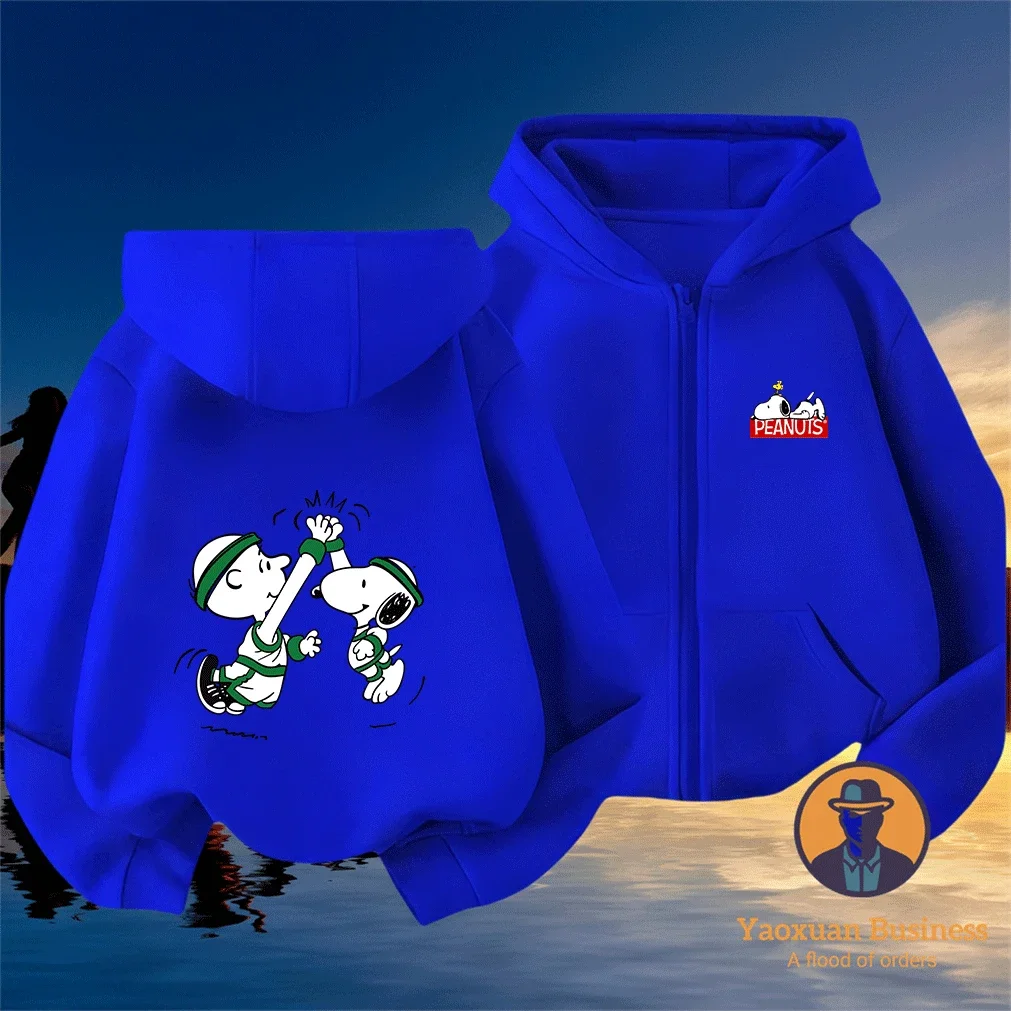 

Trendy Snoop Dogg Boys Little Kids Girls Zip Up Hoodie Cute Cartoon Print Windproof Warm Autumn Winter Stylish
