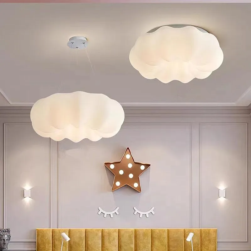 Cloud led bedroom chandelier warm modern dining room simple living room pumpkin girl children room cream wind ceiling lamps