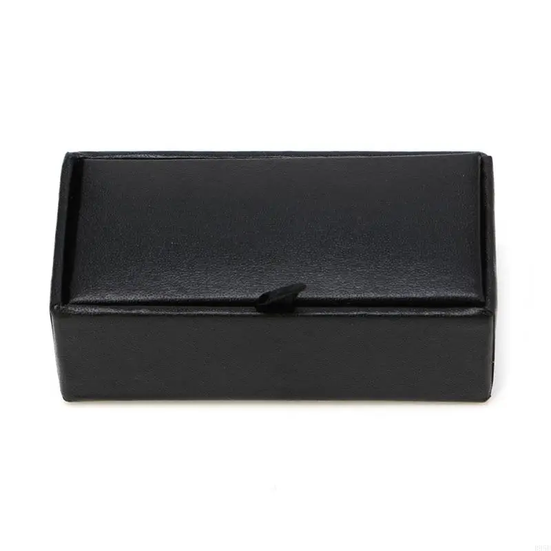 مربع تخزين Cufflinks Leather Cufflinks لحالة Cufflinks مجوهرات شاشة الفاخرة لارتباط الكفة بتخزين الحالات B95B