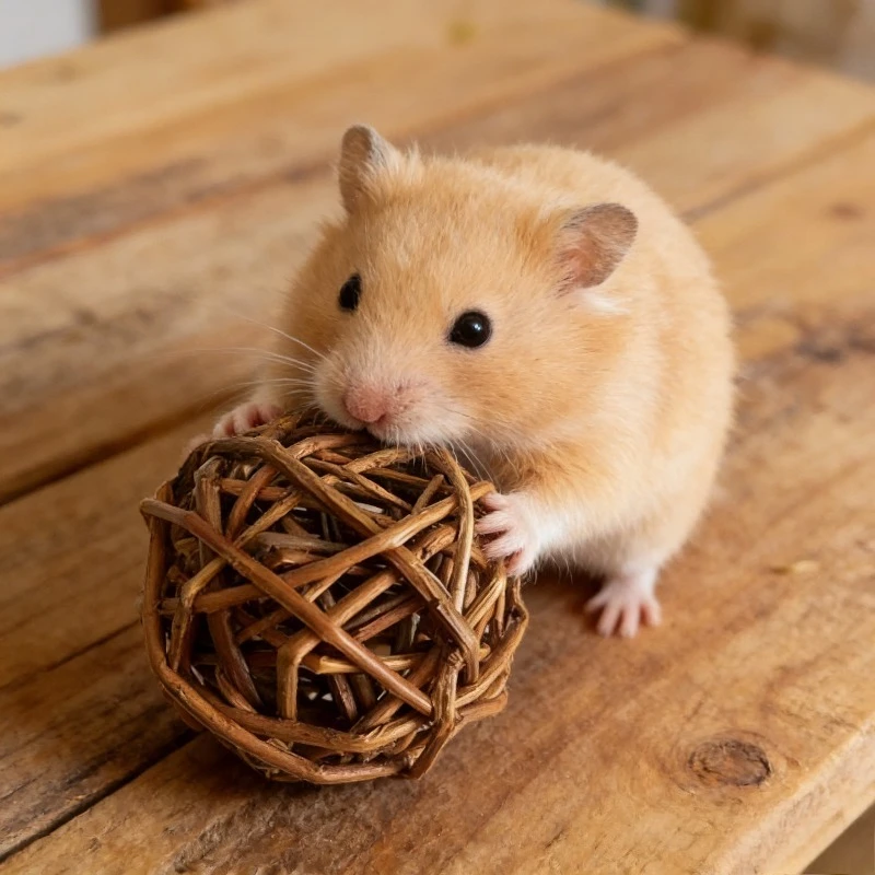 

Handwoven Ball Chew Toy Teeth Trimming Supply for Hamsters Rabbits Parrots Chinchillas Small Pets Cage Play Accessory