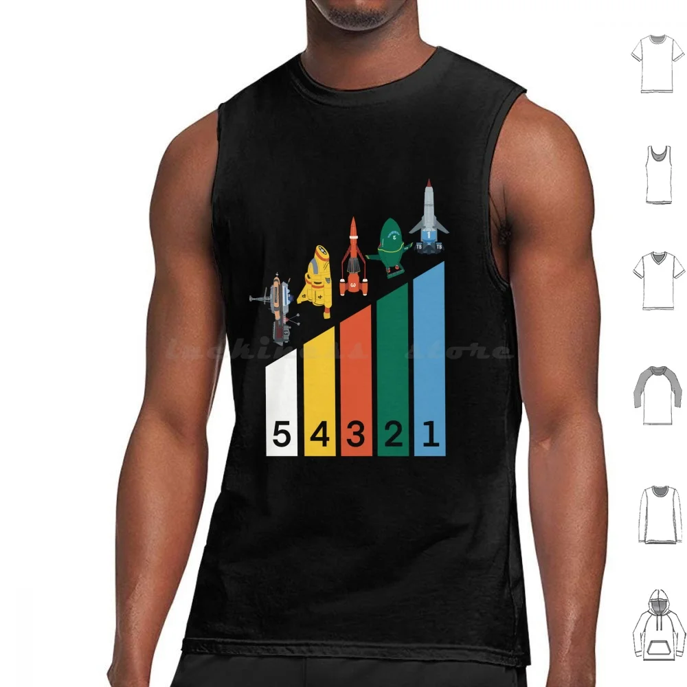 Tank Tops Print Cotton Ship Space Boat Car Rocket Tracy Brothers Classic Vintage Gerry Anderson