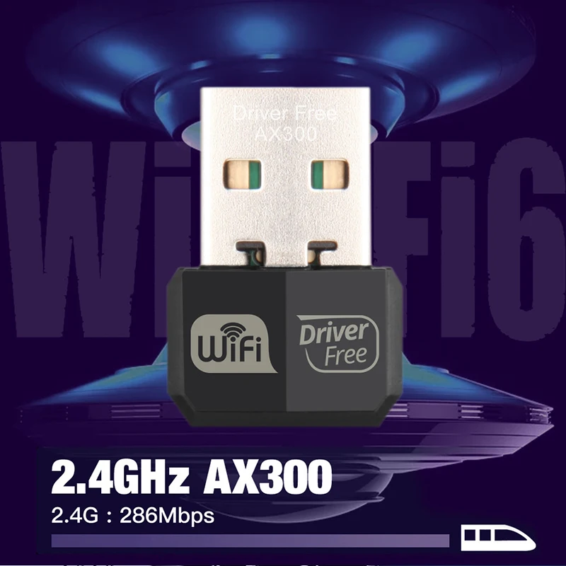 Uninterrupted WiFi 6 Connection for Computer, 2.4Ghz, 286Mbps, Driver Free, Ideal for Windows 7/10/11