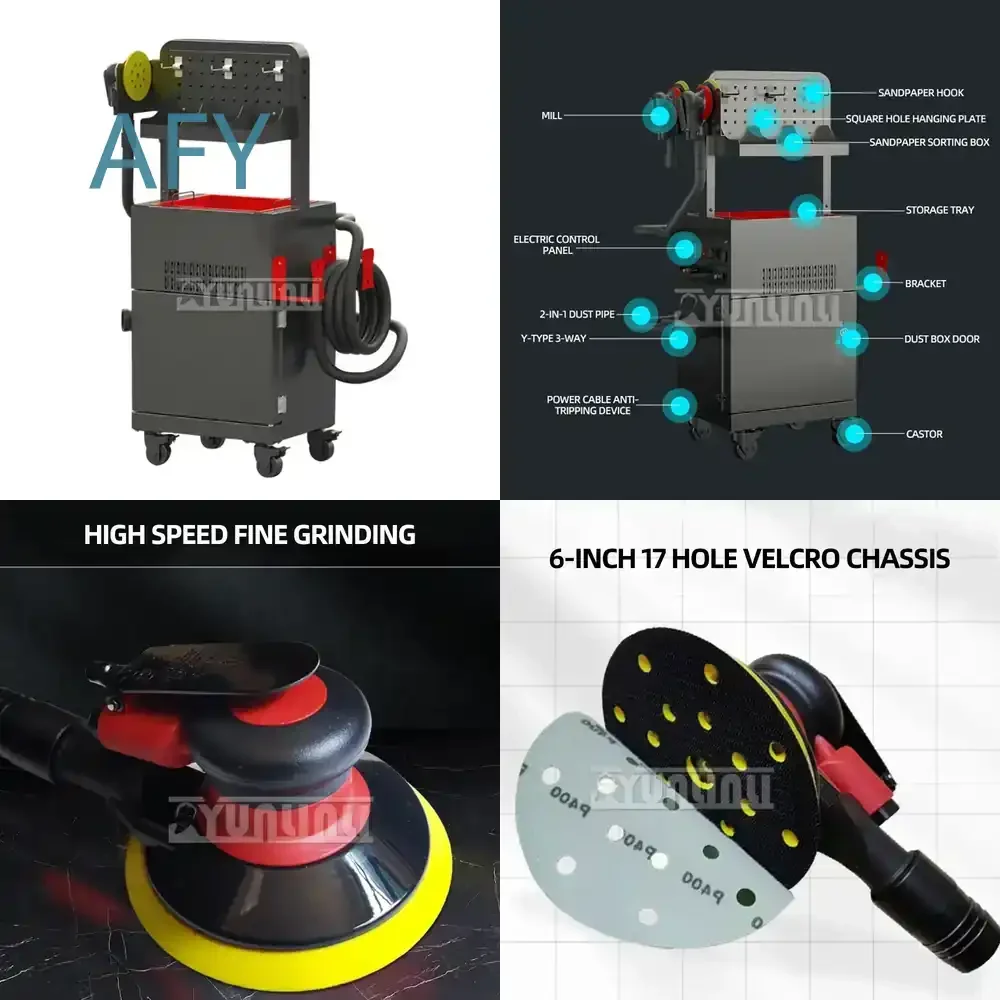 Dust-free Dry Grinding Vacuuming Machine for Pneumatic Electric Sanding Polishing 220V 1200W for Metal Wood Primer Car Waxing