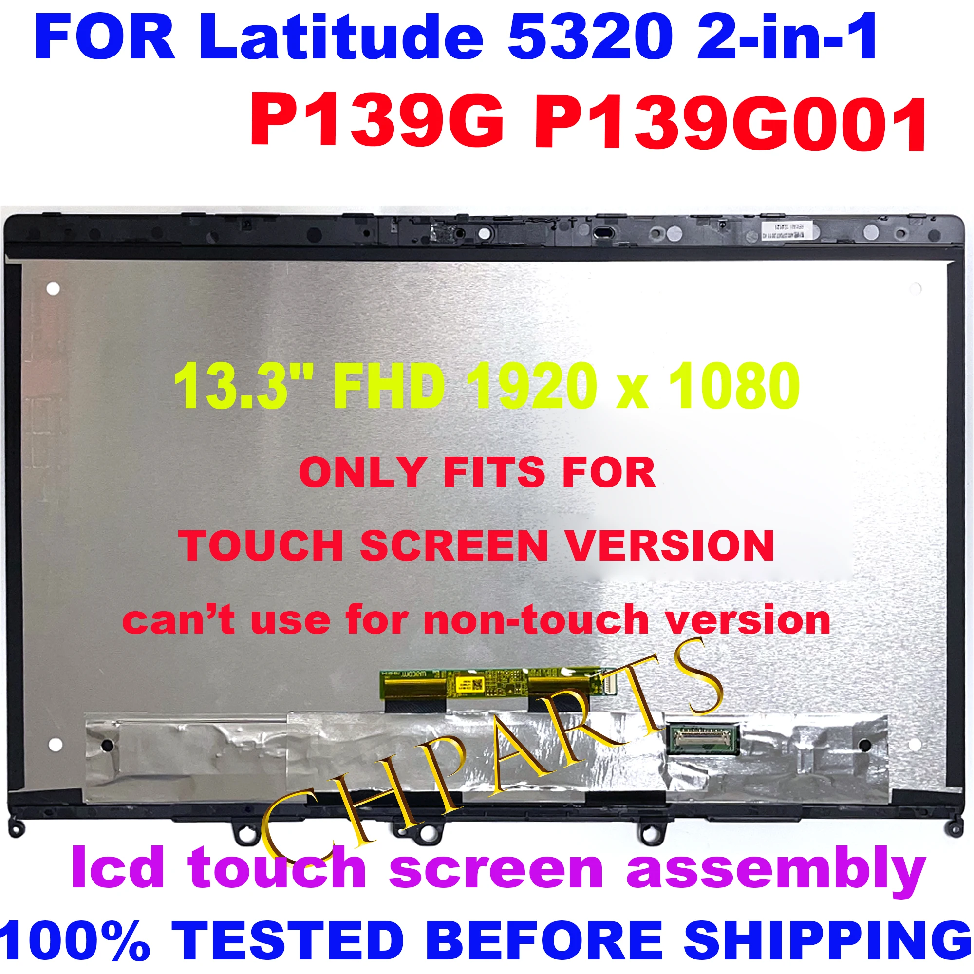 

For Dell Latitude 5320 2-in-1 P139G P139G001 0V8GM2 02MMH2 N133HCE-G52 FHD Laptop Touch Screen Digitizer Assembly