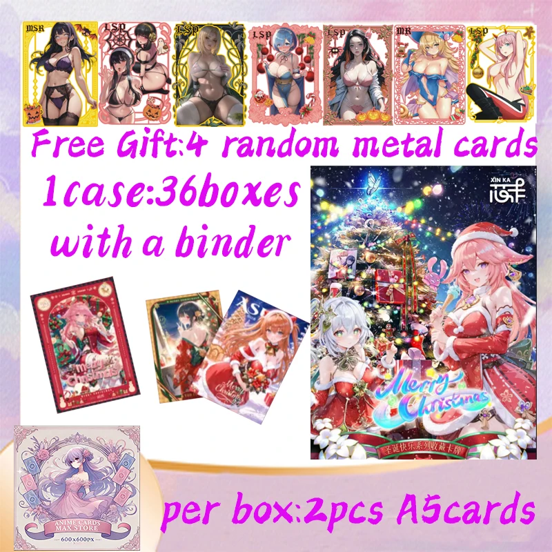 

2024 Newest Merry Christmas A5 Size Goddess Story Collection Card Waifu Swimsuit CCG ACG TCG World Trading Hobbies Gift