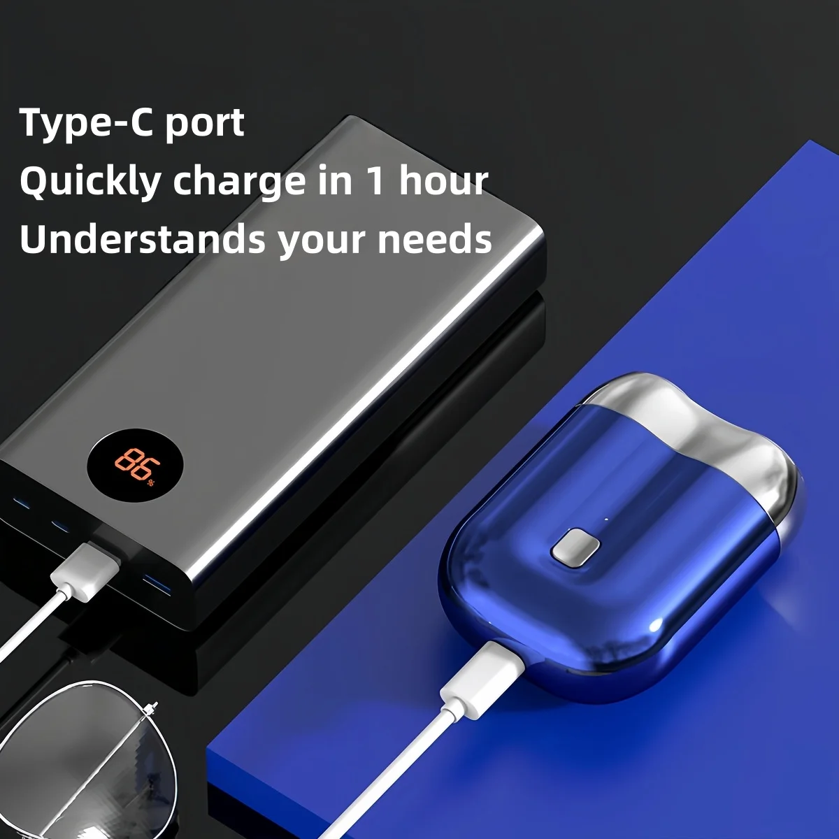 ماكينة حلاقة صغيرة محمولة LED ماكينة حلاقة كهربائية مكشطة جافة ورطبة ذات الاستخدام المزدوج ماكينة حلاقة للسيارة والسفر والمكتب #2