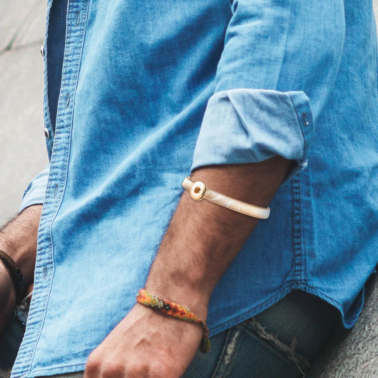 2 قطعة سوار للذراع الربيع أساور مرنة كم الأربطة الرجال قميص أصحاب كم أصحاب الذراع العصابات الربيع الرجال الإسورة