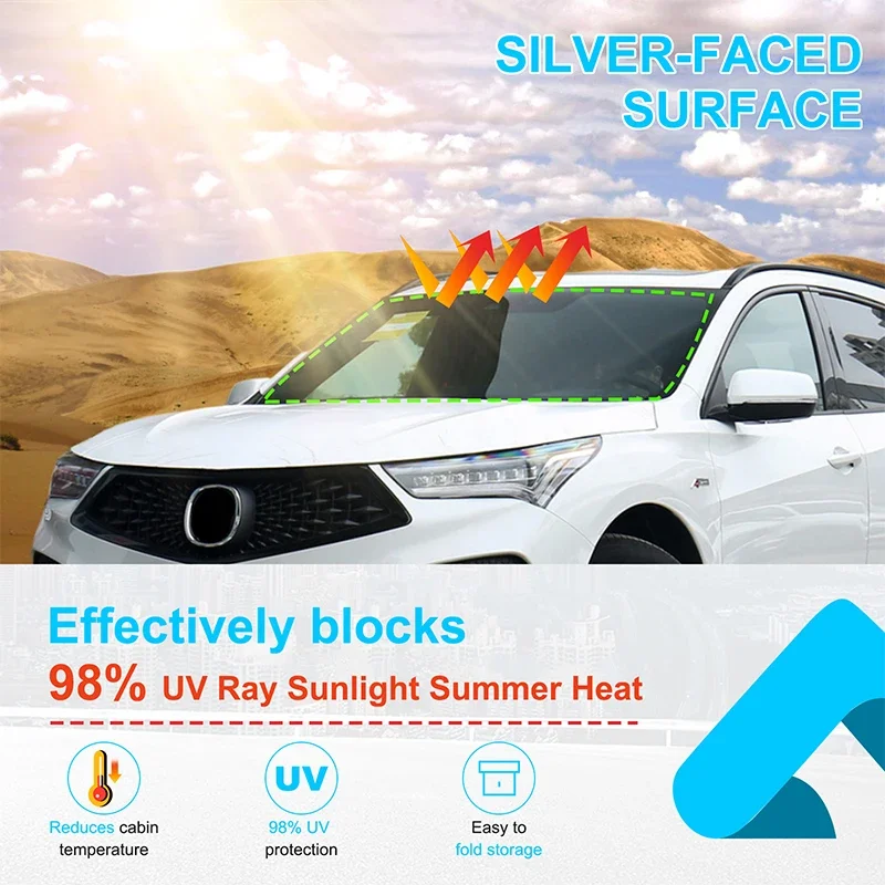 

For Acura RDX Car Window Sun Shade Block UV Rays Sun Visor Protector Car Windshield Visor Cover Sunshade Film Foldable
