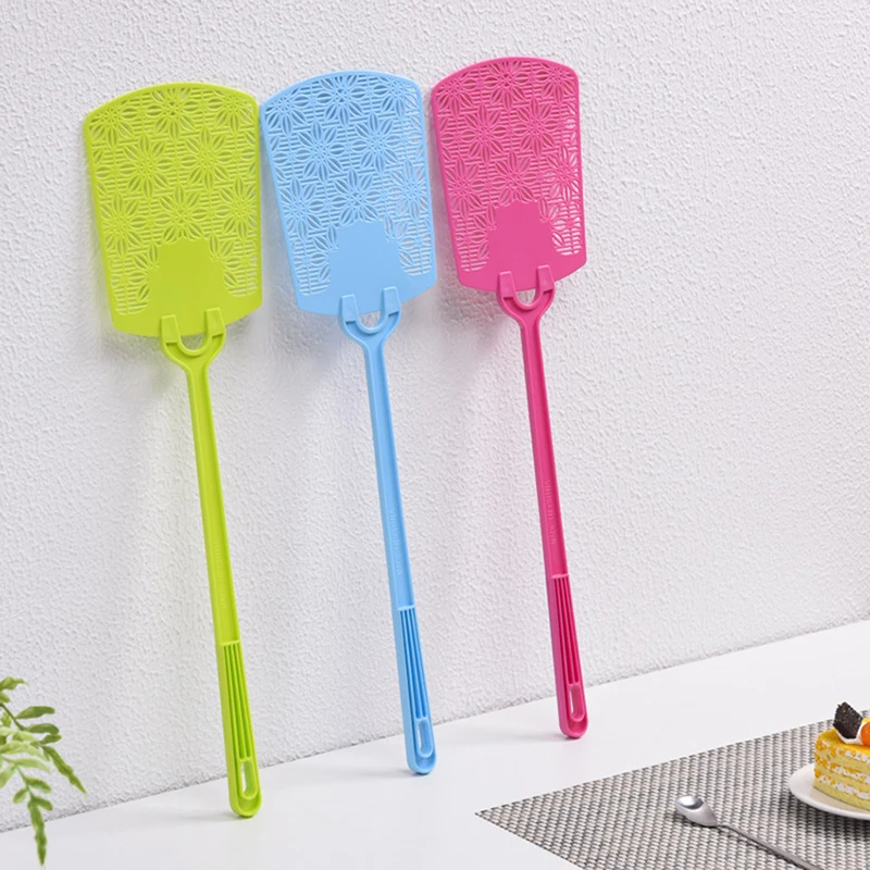 Plastic Fly Swatter Manual Swat Pest Control Hand Flexible Fly Swatters Flexible Strong Manual With Long Handle