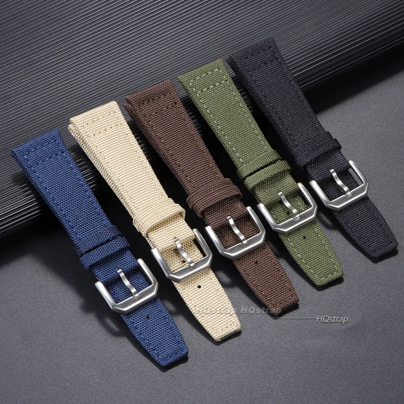 Nylon Canvas Watch Strap for IWC Pilot 20mm 21mm 22mm Strap Waterproof Sport Watch Strap Cowhide Wrist Belt Men Women Bracelet
