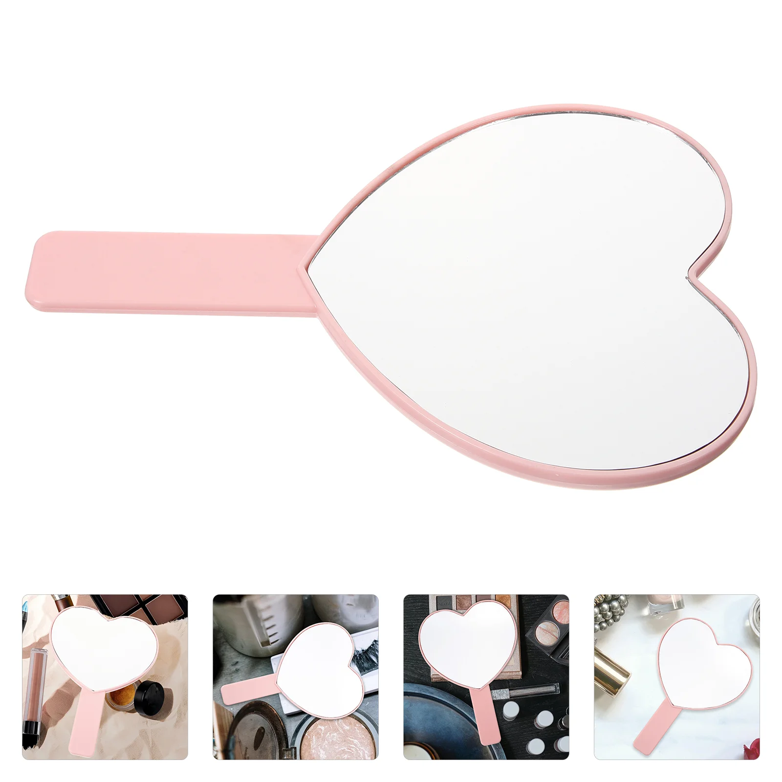 

Vanity Mirror Heart Shaped for Purse Handheld with Handle Small Compact Makeup Women Travel