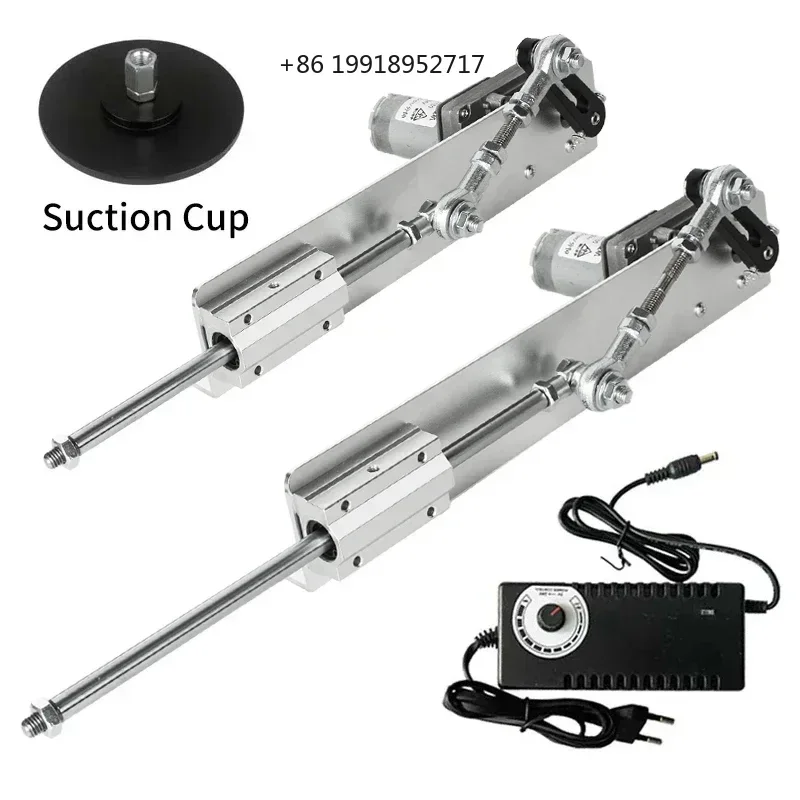 DC 12V/24V Reciprocating Cycle Linear Actuator Telescopic Motor with Suction Cup 6-20cm Stroke Speed Control Automation JJ362