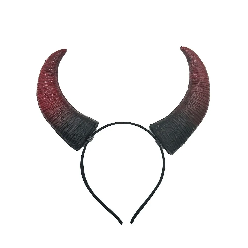 Creative Cosplay Demon Horns Headwear Dark Style Dark Gothic Decorative Headdress Reusable Cow Horn Hair Hoop Carnival Party