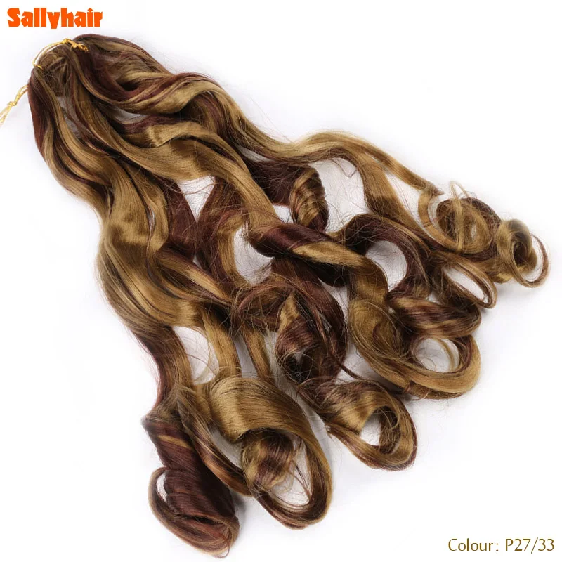 Sallyhair 22 24inch Synthetic Spiral Curls Crochet Braiding Hair High Temperature Fiber Loose Wavy Hair Extensions For Women