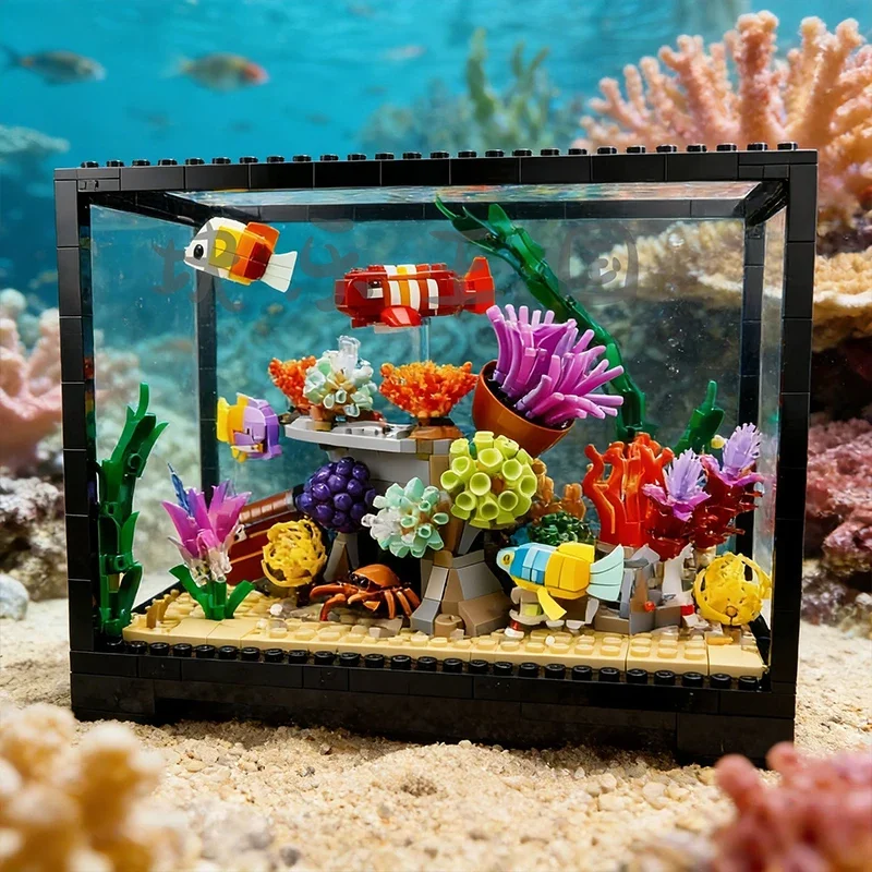 2026 Nieuw 4154-delige Visbakmodel Onderwaterwereld Tropisch Aquarium 10366 Zeedieren Bouwblok Puzzel Speelgoed Verjaardagscadeau