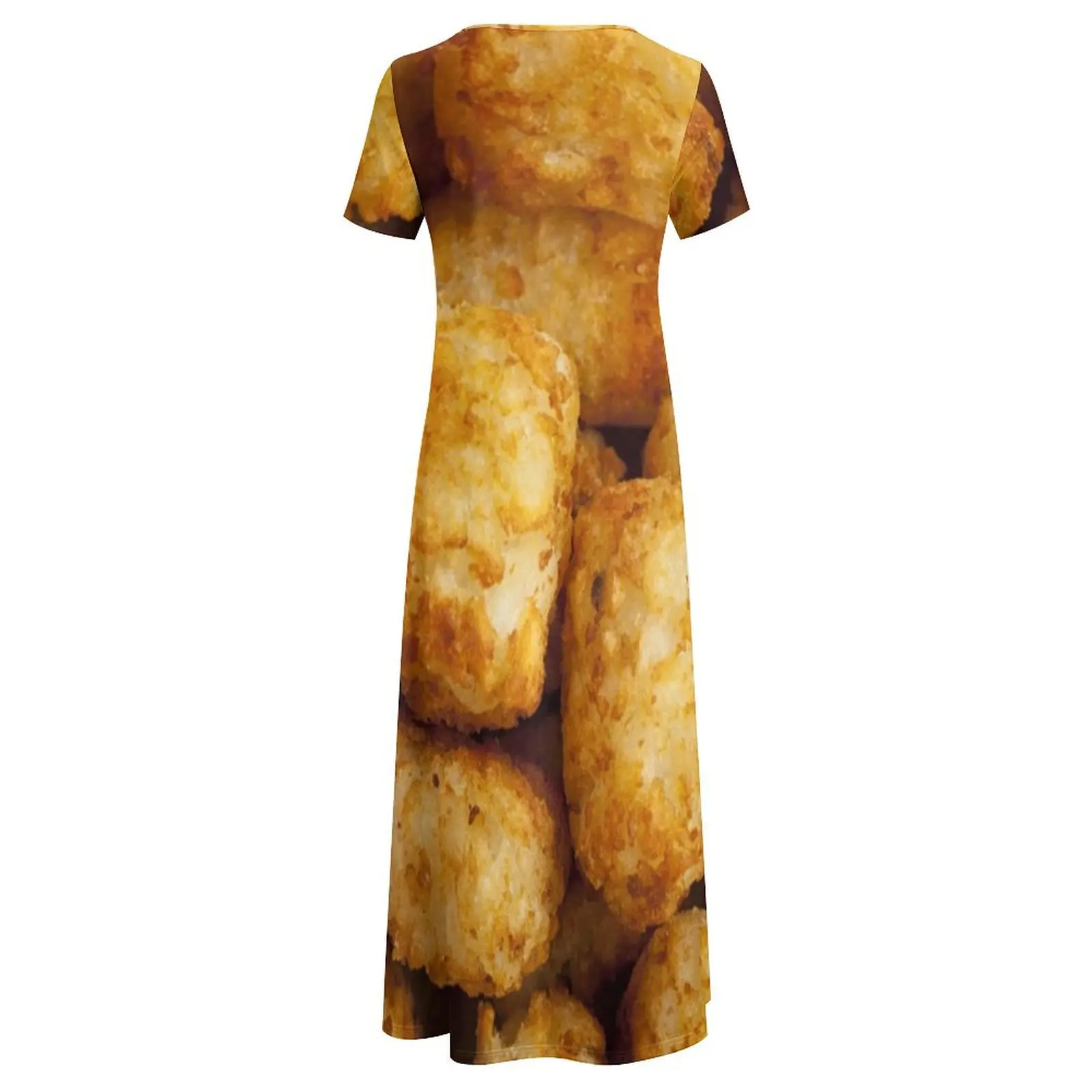 Robe de Soirée à Manches Courtes et Col Rond pour Femme