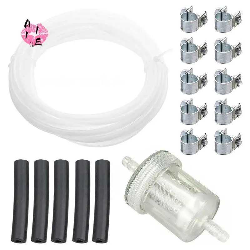 A11E-17PCS Diesel Heater Fuel Line Kit With Filter & Clamps For Webasto Eberspacher Parking Heater Replacement