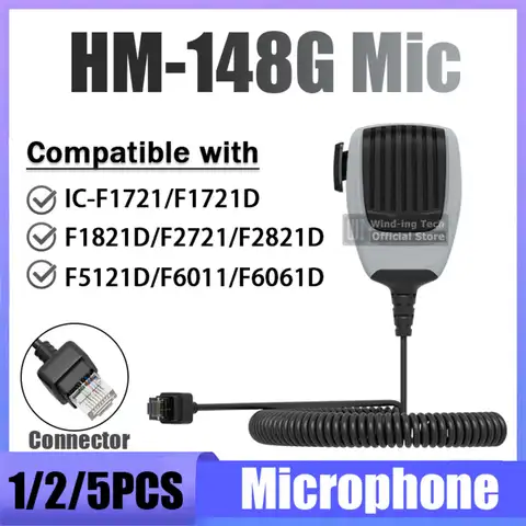 HM-148G Handheld Microphone with PTT RJ45 Plug Self Grounding Heavy Duty Compatible with IC-F9511HT IC-F6011 F5011 Walkie Talkie