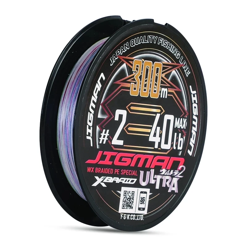 YGK-Upgrade X8 Braid Jigman Ultra PE Fishing Line, Multicolored High Strength, Ocean Fishing Line, Made in Japan, 200m, 300m