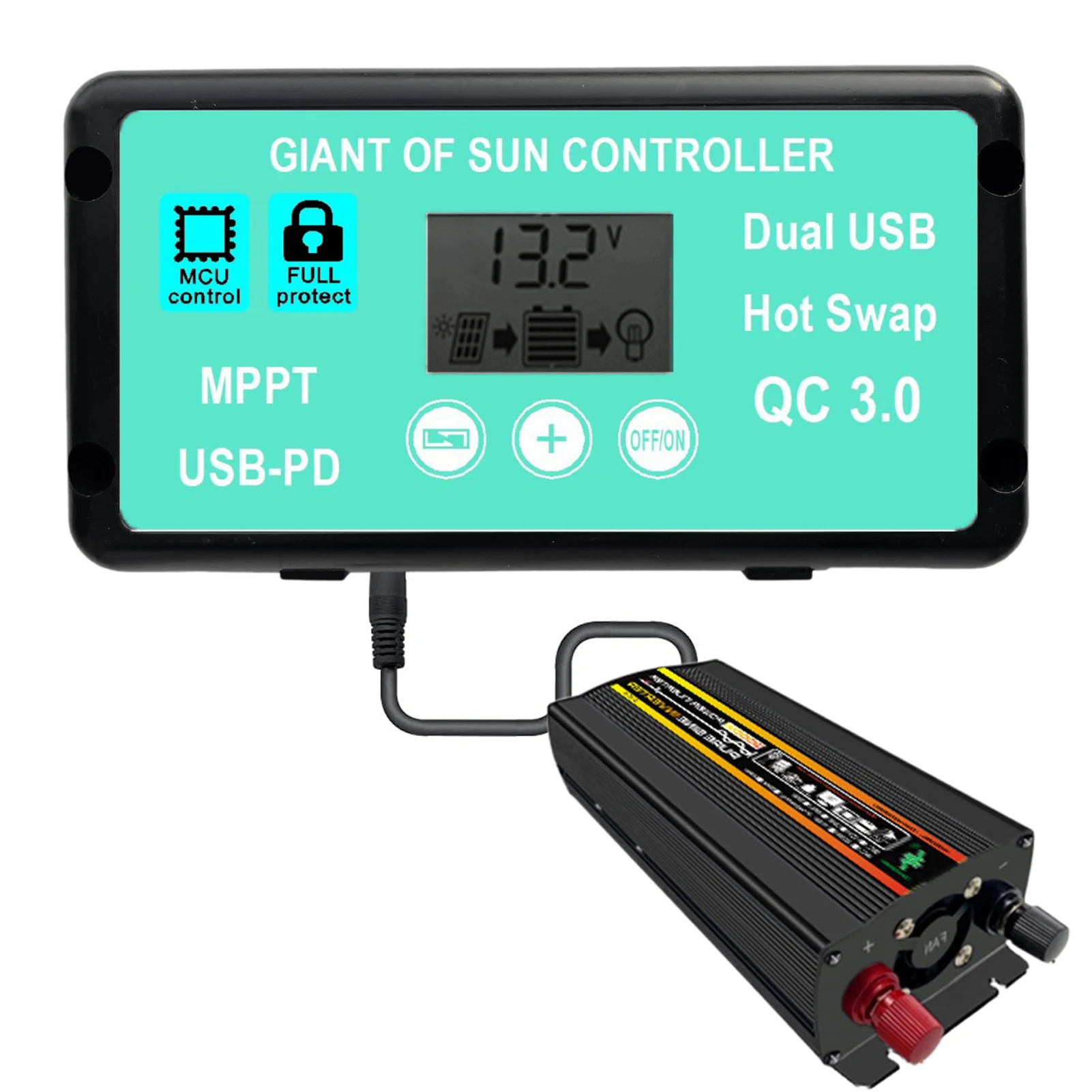 Regolatore di carica solare 24V 12V 10/regolatore di batteria del pannello solare muslimex doppio Display LCD USB 5V regolatore di carica solare